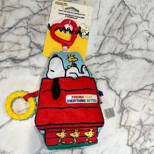 Peanuts Snoopy Plush with Red and Yellow Teether